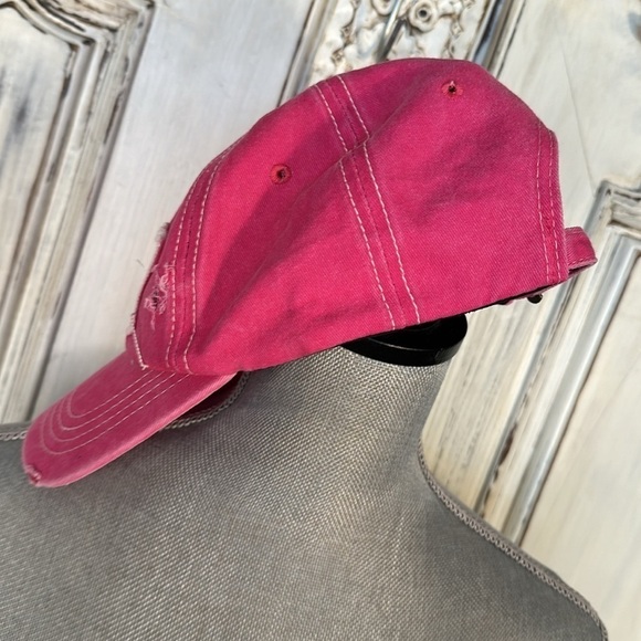 Beach Crazy Pink Distressed 100% comfort Cotton Baseball Cap Adjustable - Picture 2 of 8